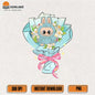 Blue-Coquette-Labubu-Flower-Bouquet-Png