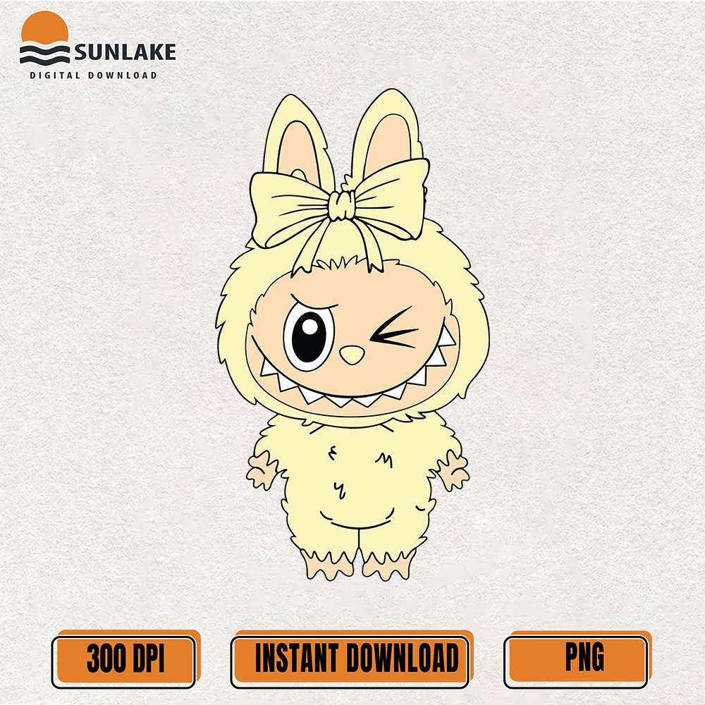 Cream-Winking-Labubu-Png