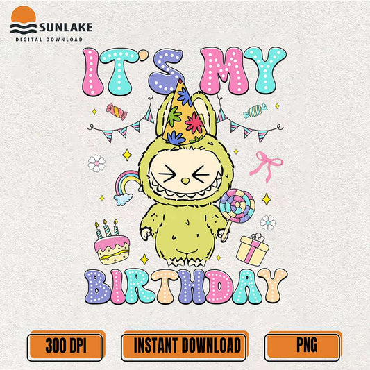 Cute-It-s-My-Birthday-Yellow-Labubu-Png