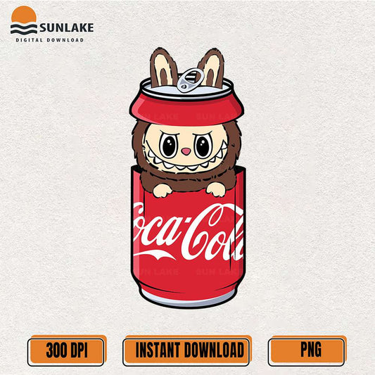 Cute-Labubu-Bunny-Character-In-Coca-Cola-Png
