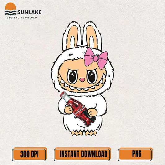 Cute-Labubu-Bunny-Girl-Holding-CocaCola-Png