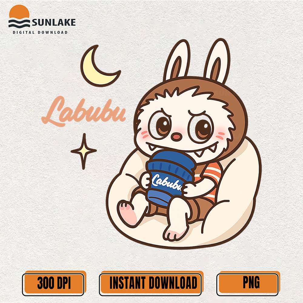 Cute-Labubu-Drinking-Coffee-Png-1