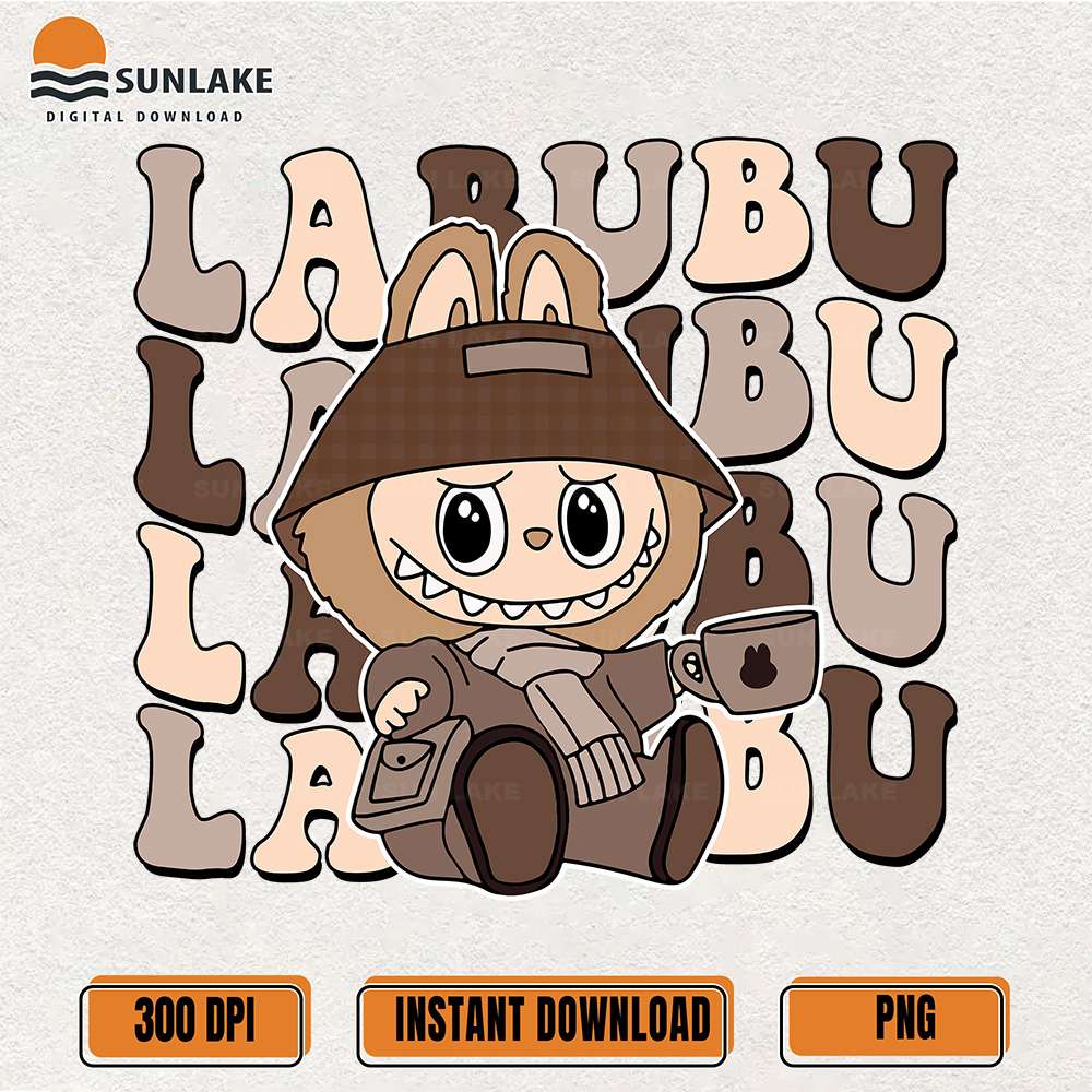 Cute-Labubu-Drinking-Coffee-Png