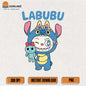 Cute-Labubu-Stitch-Holding-A-Doll-Png
