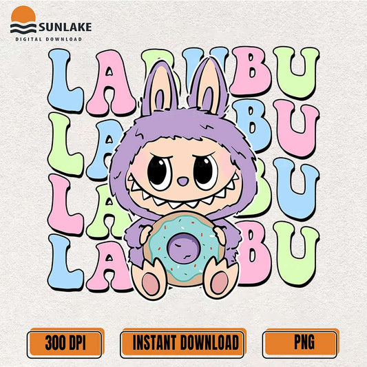 Cute-Purple-Labubu-Donut-Png