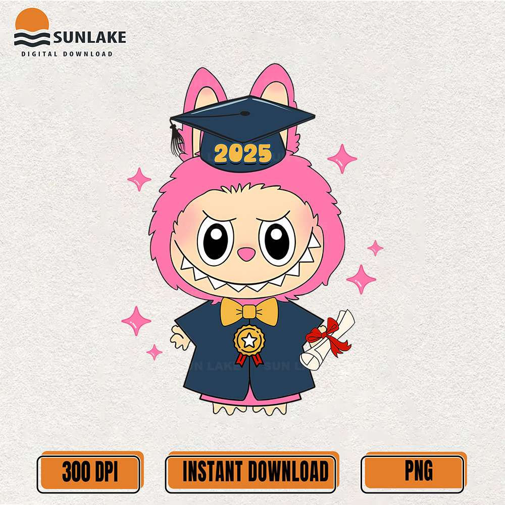 Graduation-Labubu-Pink-Cute-2025-Png