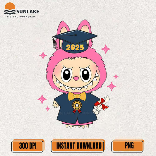 Graduation-Labubu-Pink-Cute-2025-Png