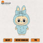 Kawaii-Blue-Labubu-With-Bow-Png