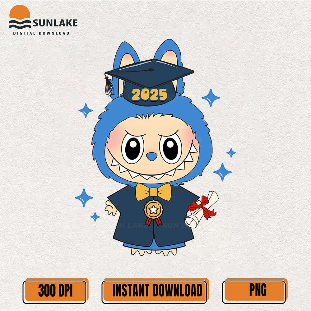 Labubu-Graduation-2025-Blue-Cap-And-Gown-Png