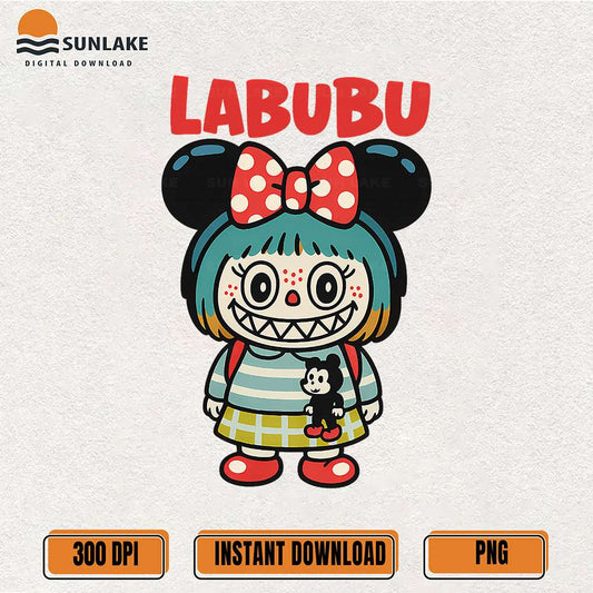 Labubu-In-Minnie-Mouse-Costume-Png