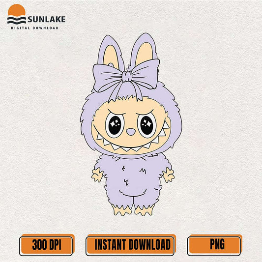 Labubu-Purple-Bunny-Costume-Kawaii-Bow-Png