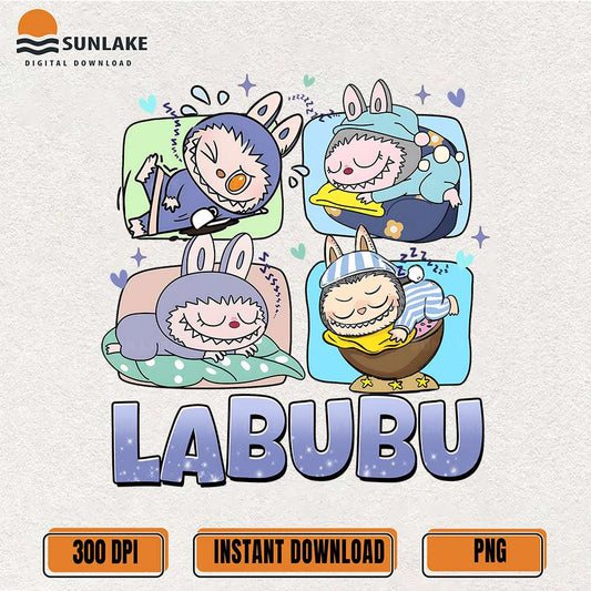 Labubu-Sleeping-Poses-Png