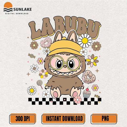 Labubu-Student-Cute-Brown-Bunny-With-Glasses-Png