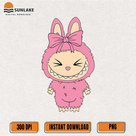 Pink-Coquette-Labubu-Smiling-Png