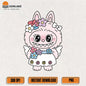 Pink-Labubu-Angel-Floral-Dress-Cute-Fairy-Png