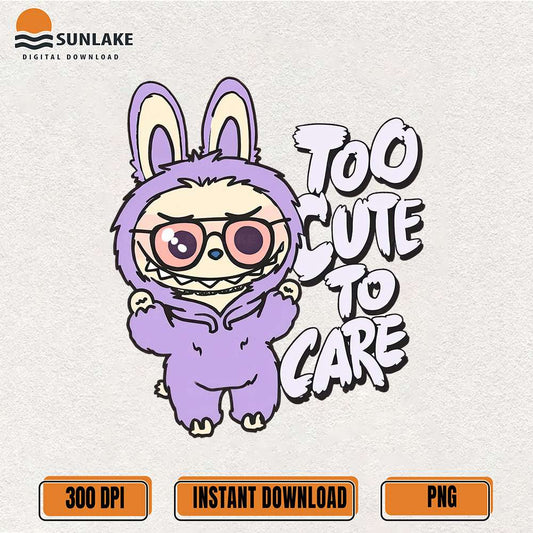 Purple-Bunny-Labubu-Too-Cute-To-Care-Kawaii-Monster-Png