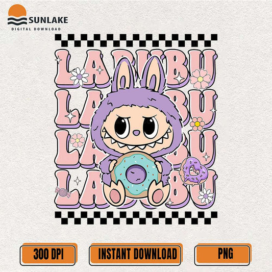Purple-Labubu-With-Donut-Png