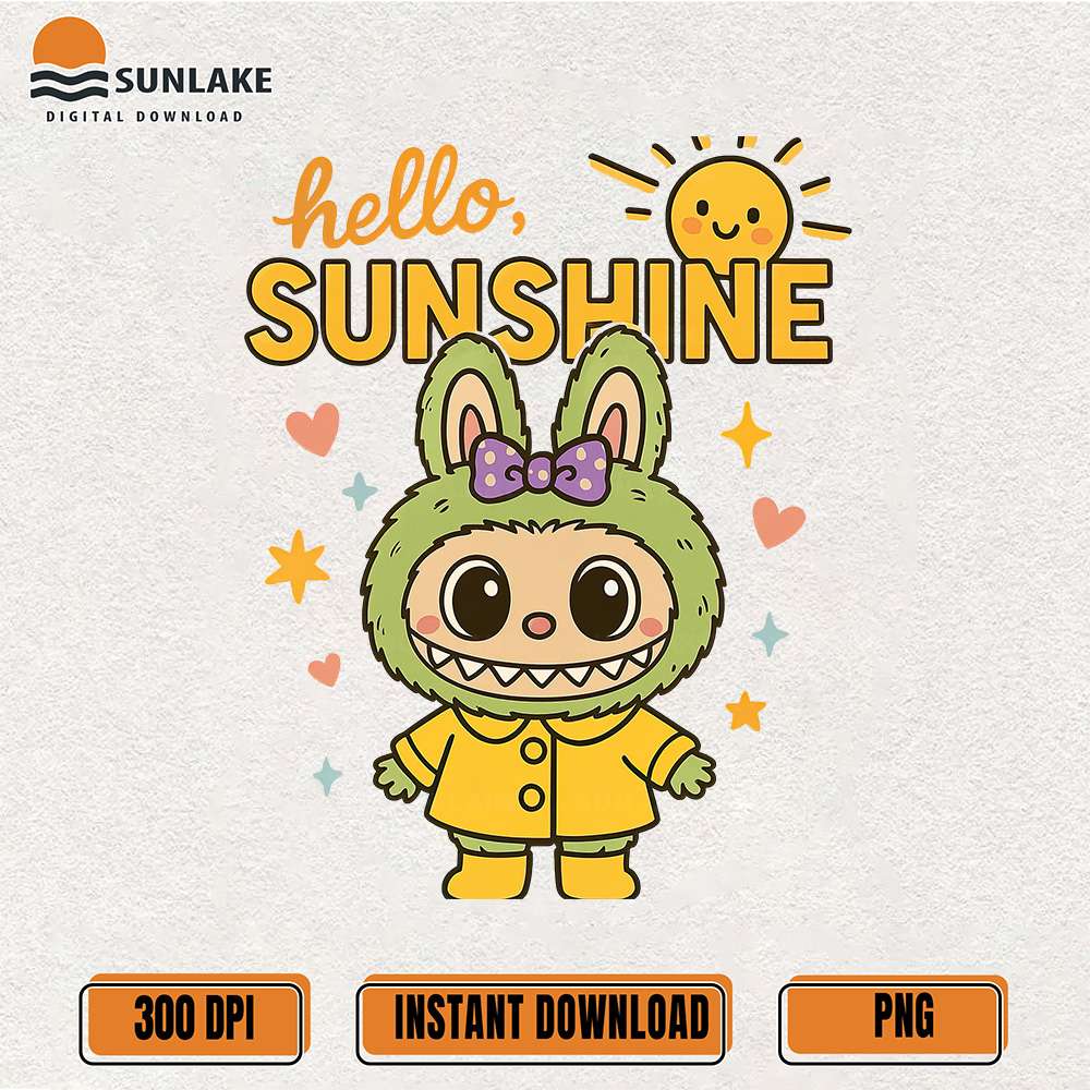 Yellow-Labubu-Hello-Sunshine-Png