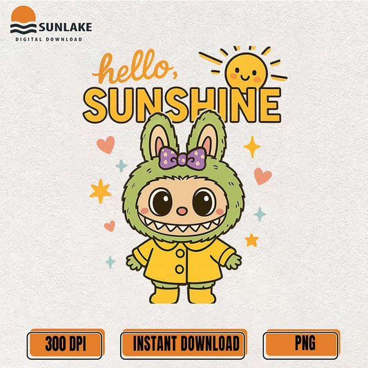 Yellow-Labubu-Hello-Sunshine-Png